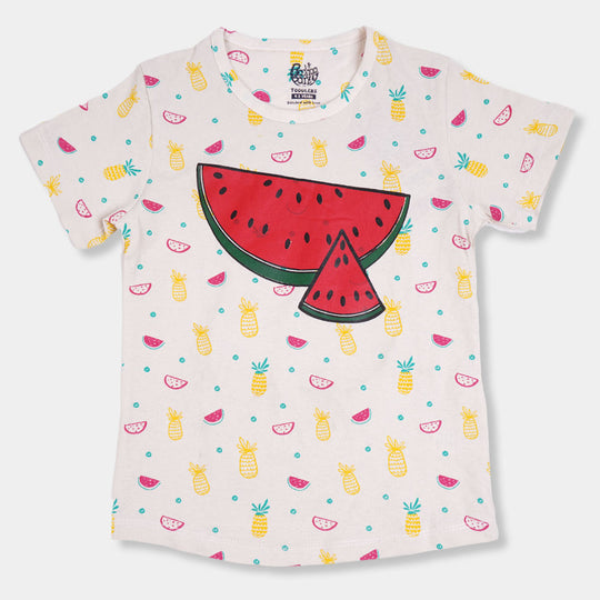 Girls T-Shirt Water Melon - Anti White