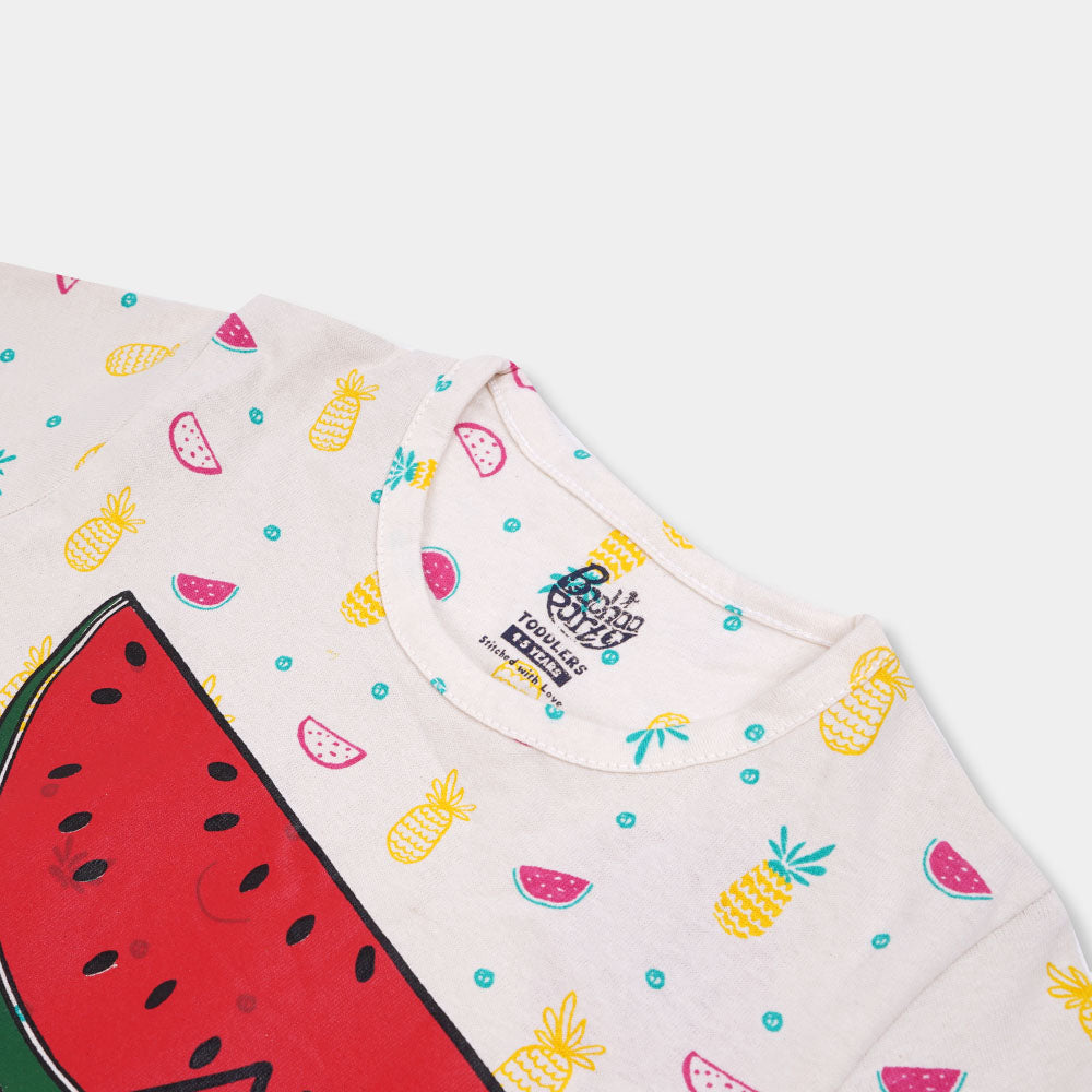 Girls T-Shirt Water Melon - Anti White