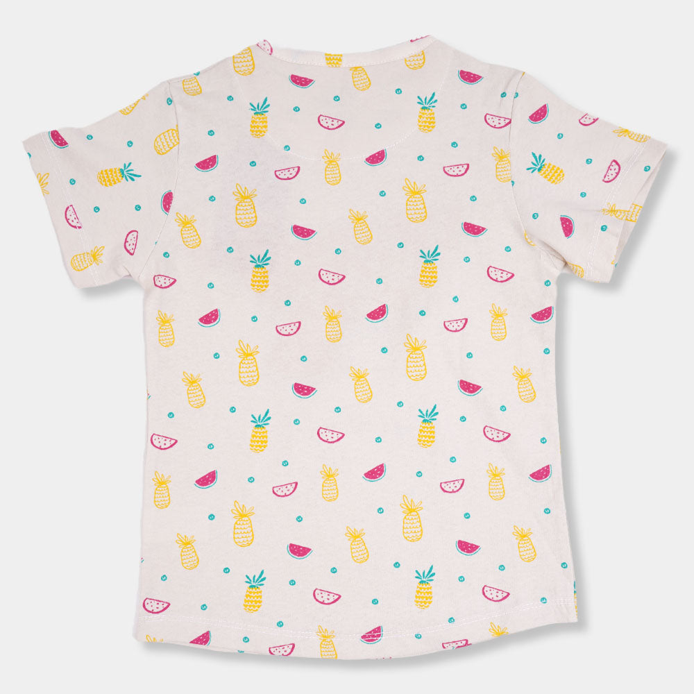 Girls T-Shirt Water Melon - Anti White