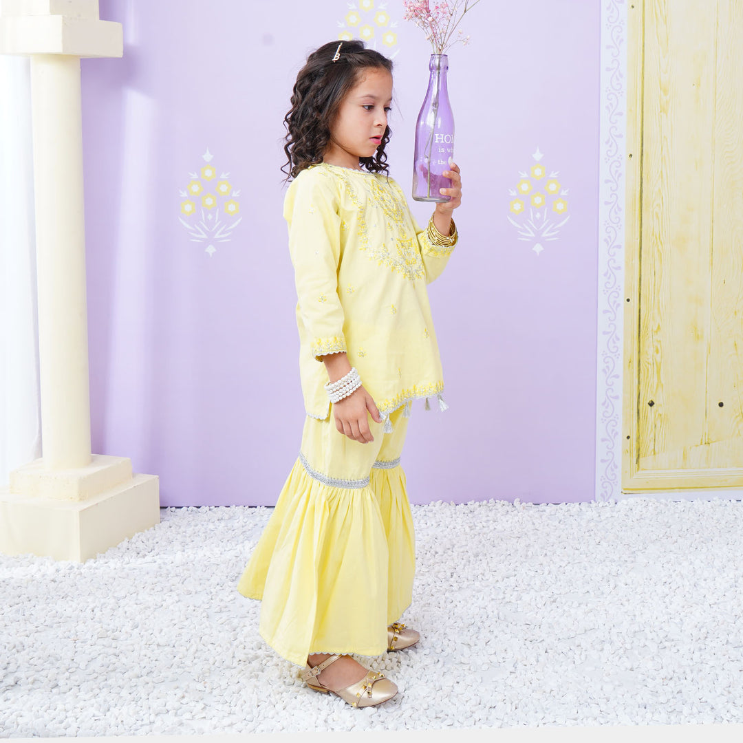 Girls 2 Pcs Fancy Yellow Billings - Yellow