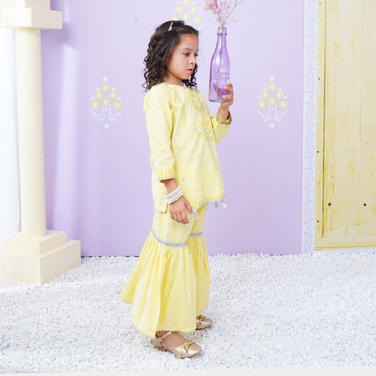 Girls 2 Pcs Fancy Yellow Billings - Yellow
