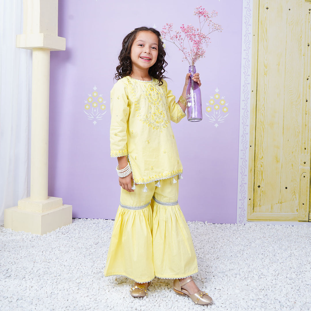 Girls 2 Pcs Fancy Yellow Billings - Yellow