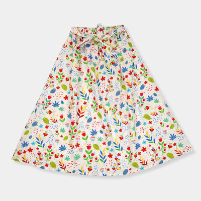 Girls Long Skirt Printed -Multi