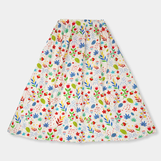 Girls Long Skirt Printed -Multi