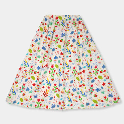 Girls Long Skirt Printed -Multi