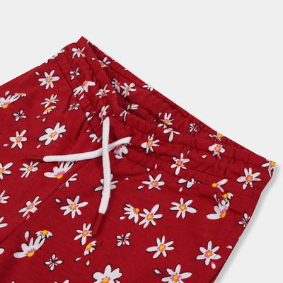 Girls Pajama Flower - Red