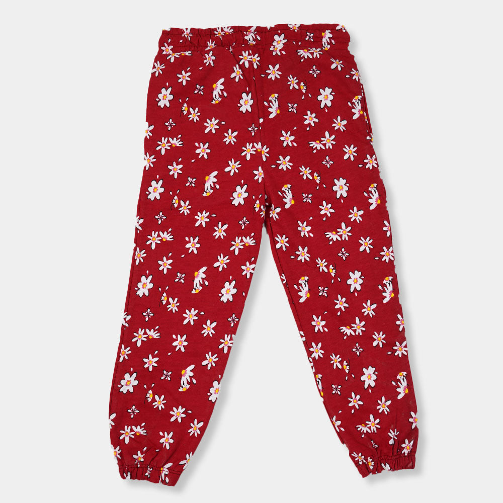 Girls Pajama Flower - Red