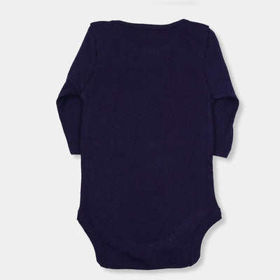 Infant Boys Knitted Romper Daddy's Universe-Navy Blue