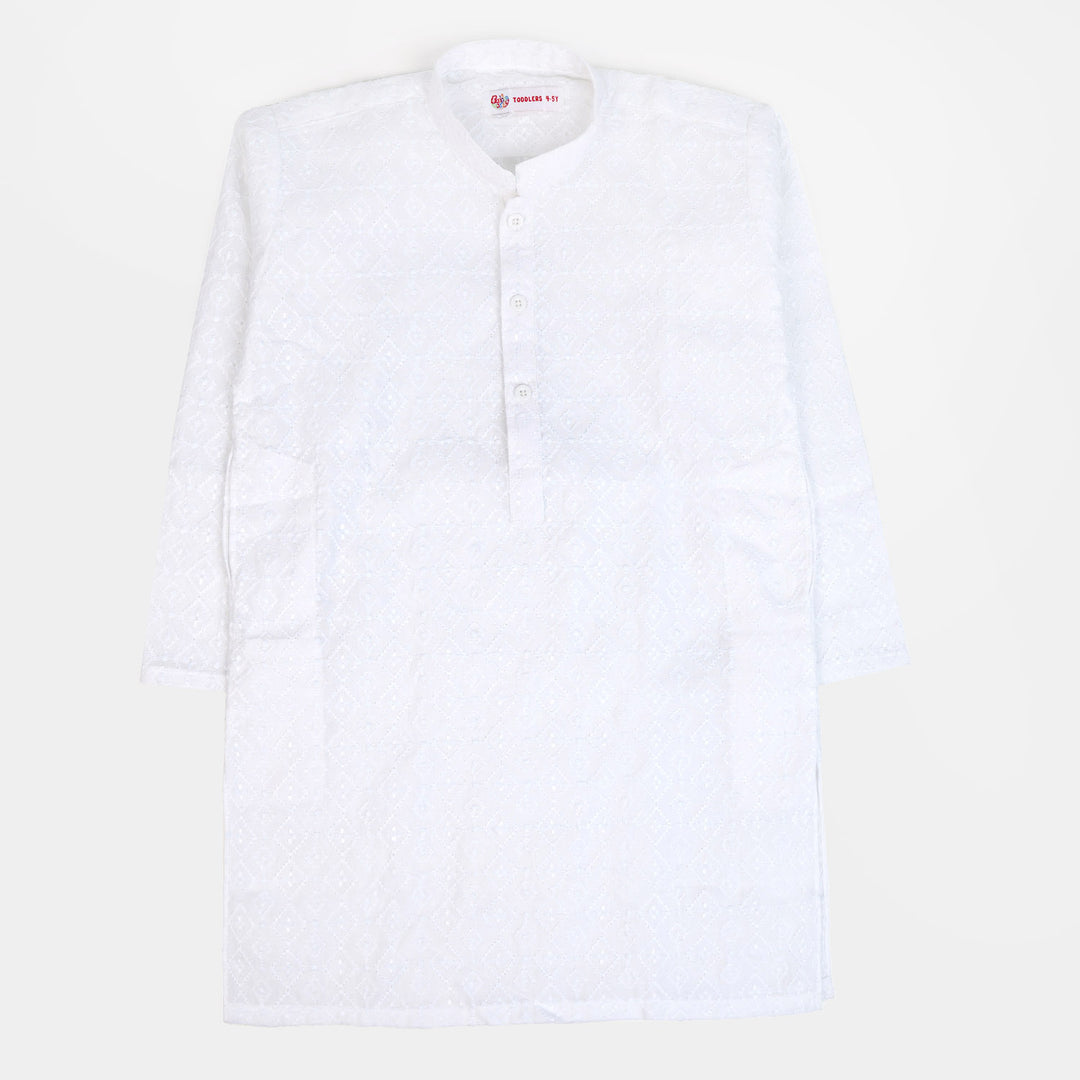 Boys Chicken Kurta - White