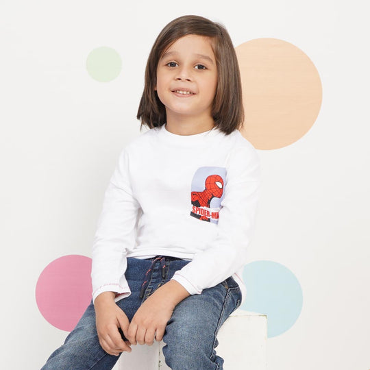 Boys T-Shirt Spidey - B. White