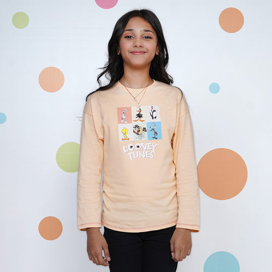 Girls T-Shirt Character - Pale Peach