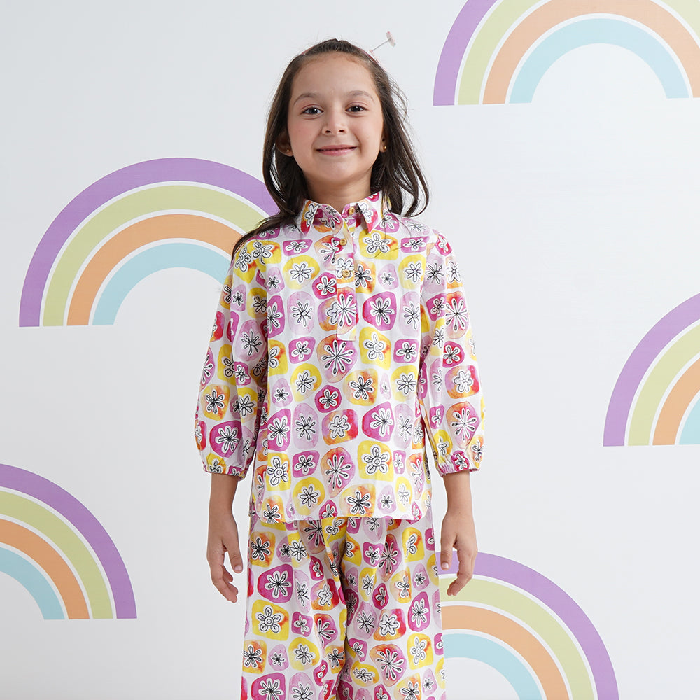 Girls 2PCs Top Pajama Pretty Girl - Multi