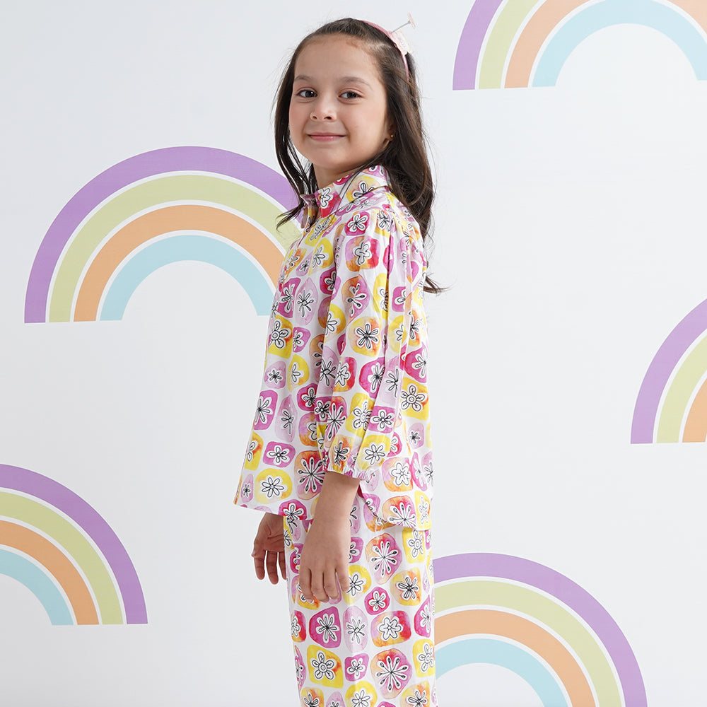 Girls 2PCs Top Pajama Pretty Girl - Multi