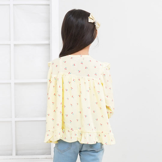 Girls Casual Top Cherry - Yellow