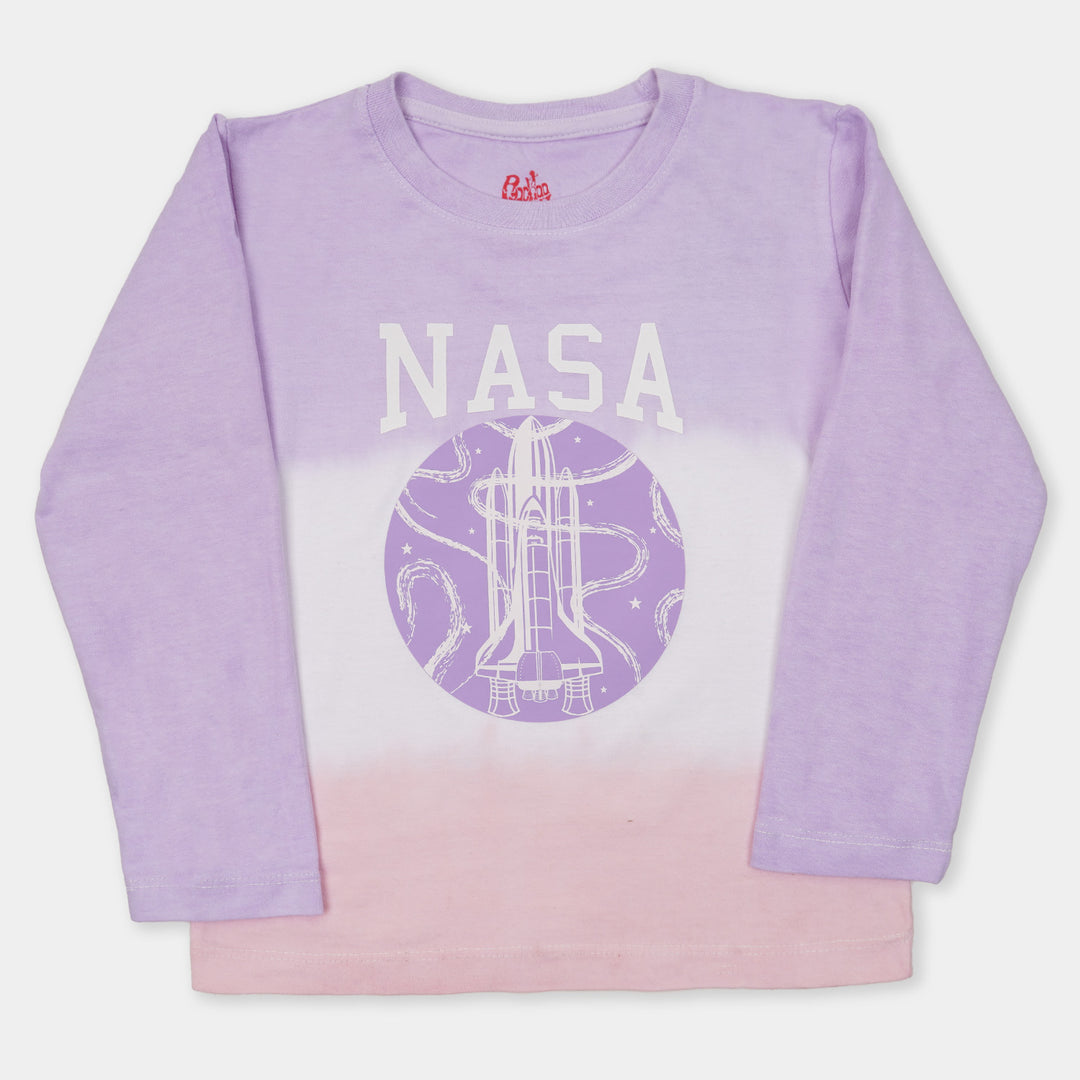 Girls T-Shirt F/S Nasa Swirl - B. White