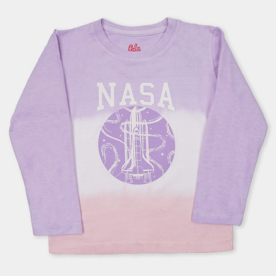 Girls T-Shirt F/S Nasa Swirl - B. White
