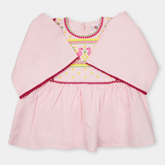 Girls EMB Top Sparkling Flamingo - Pink