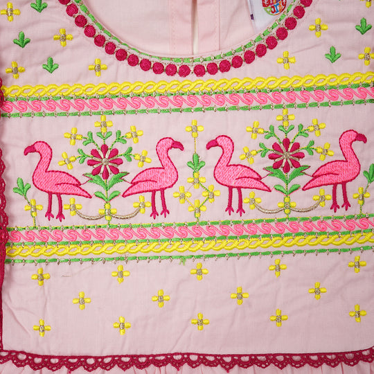 Girls EMB Top Sparkling Flamingo - Pink