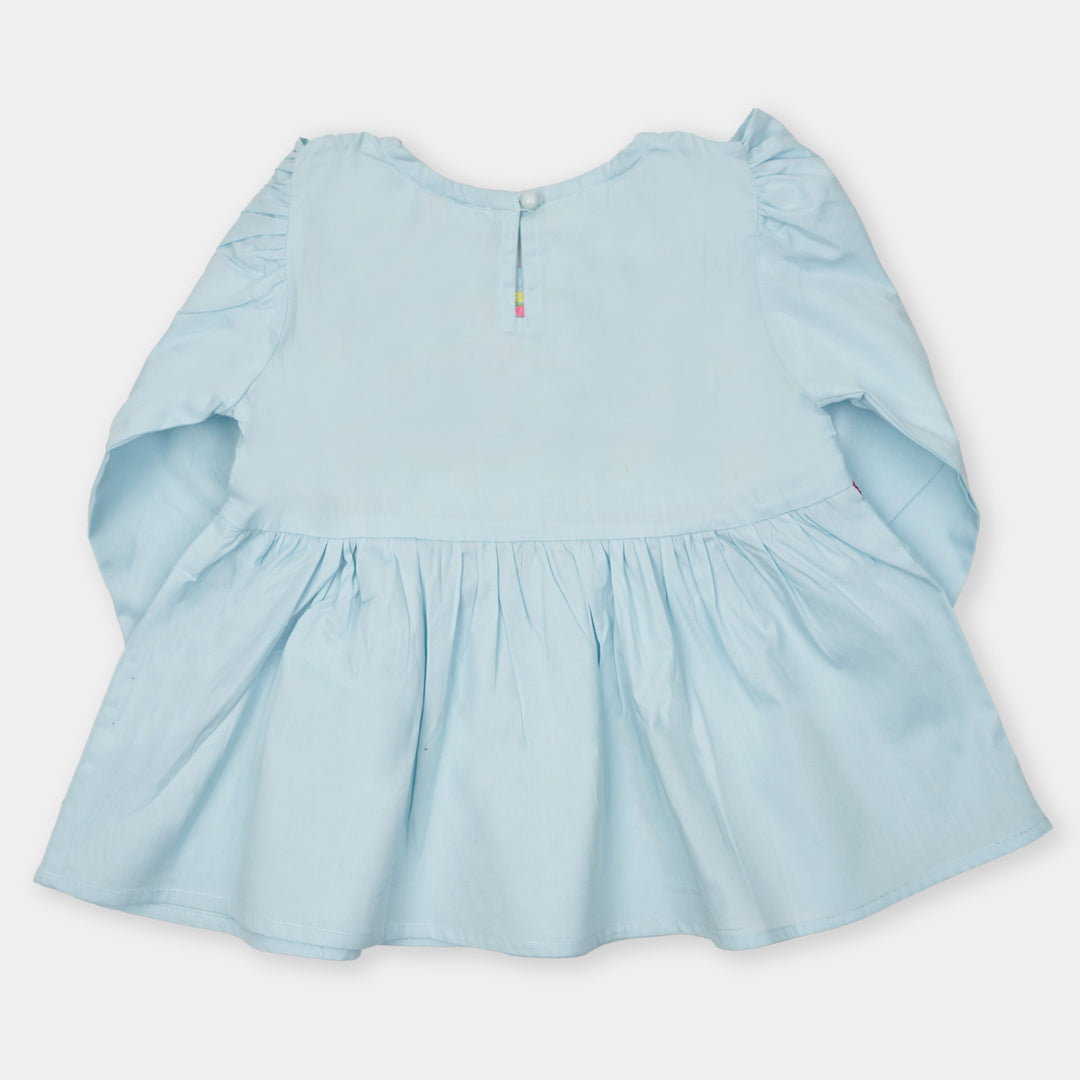 Girls EMB Top Sparkling Flamingo - Blue