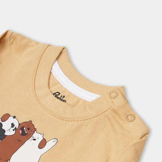 Infant Boys T-Shirt Bear - Beige