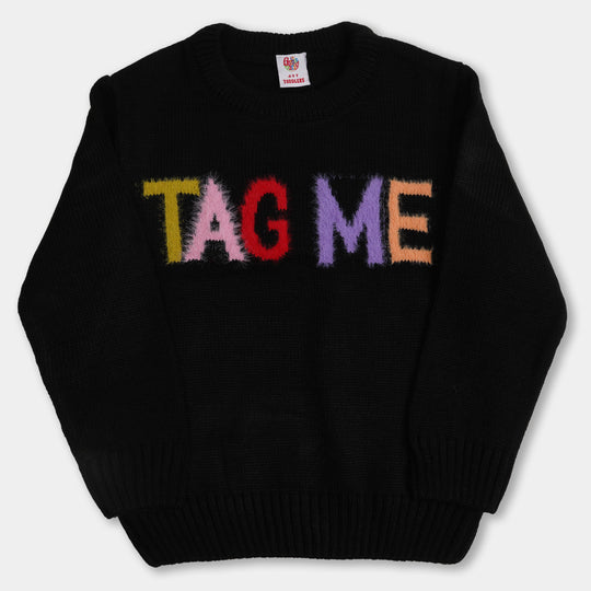 Girls Sweater Tag Me - BLACK