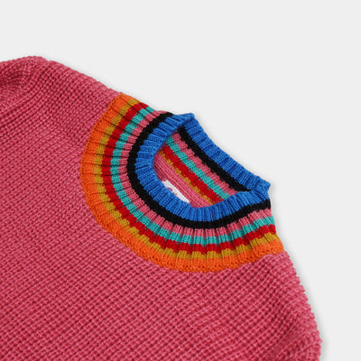 Girls Sweater Rib - Pink Lemon