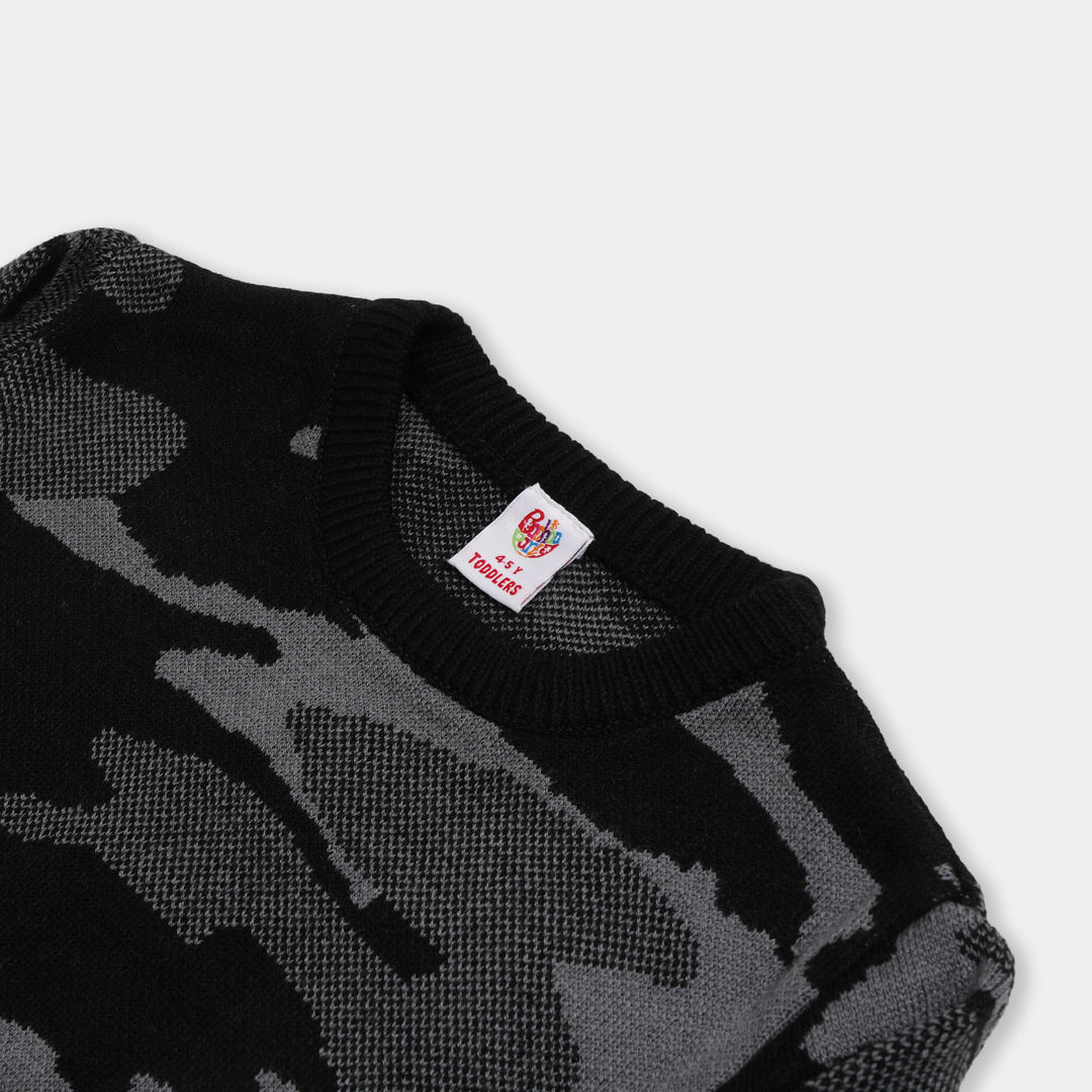 Boys Sweater Camouflage - Black