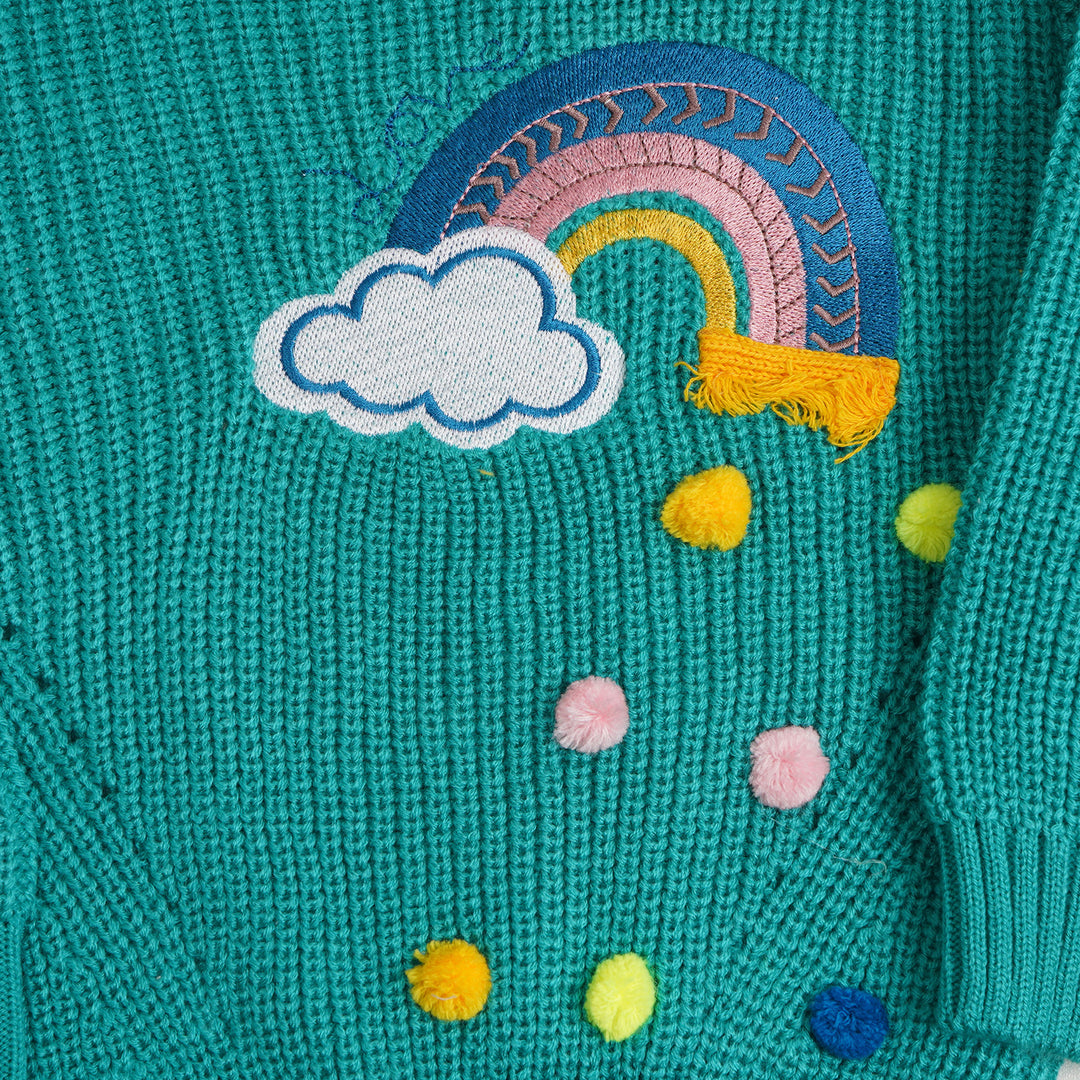 Infant Girls Sweater Rainbow - S.Green