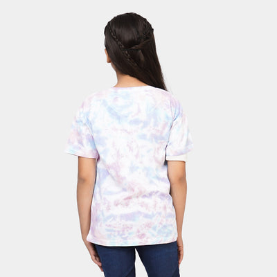 Girls Cotton T-Shirt Hero Woman - Tie Dye