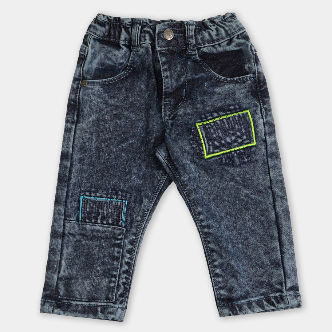 Infant Boys Pant Denim Patches - LIGHT BLUE