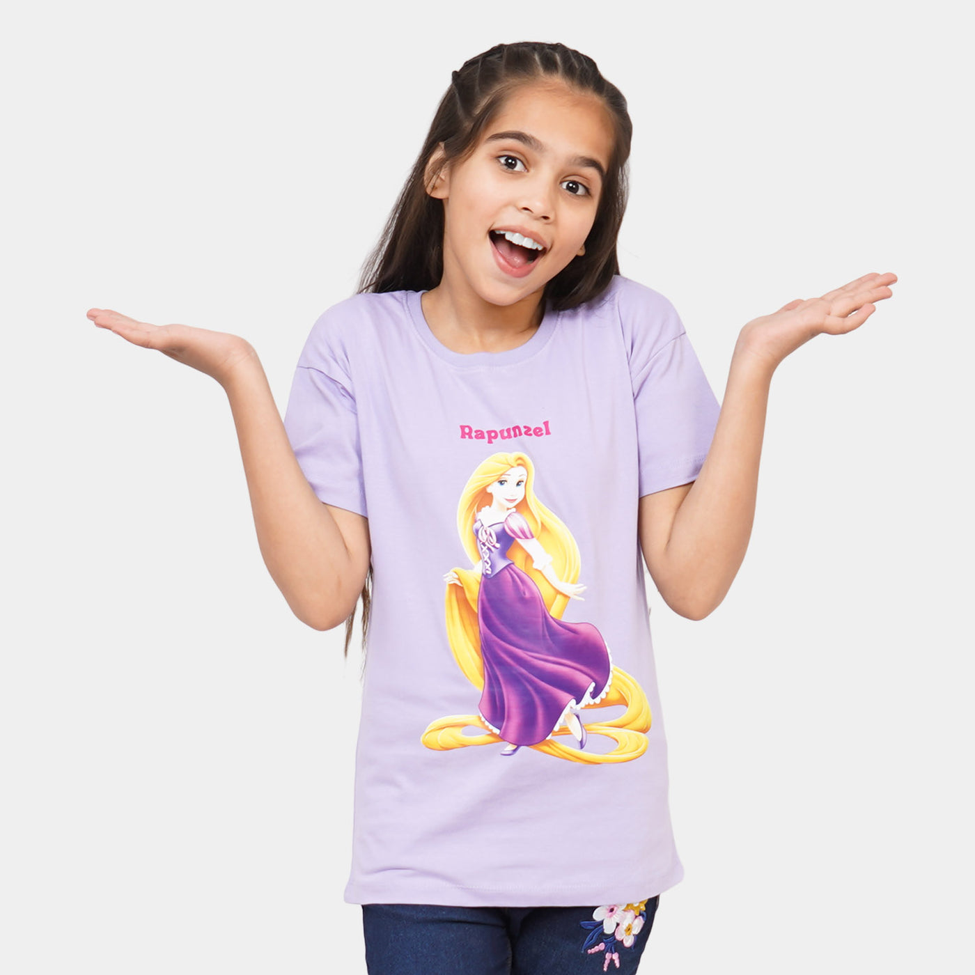 Girls Cotton T-Shirt Rapunzel - Purple