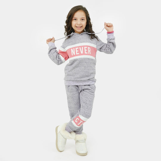 Girls 2 Pcs Suit Never Stop - GREY
