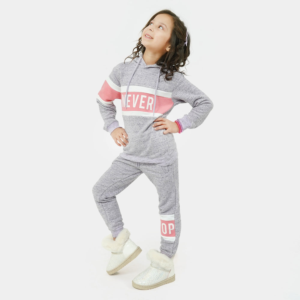 Girls 2 Pcs Suit Never Stop - GREY