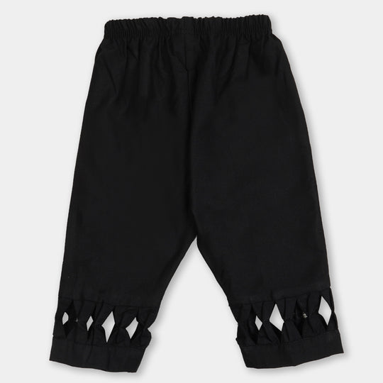 Infant Girls Bow Pant - BLACK