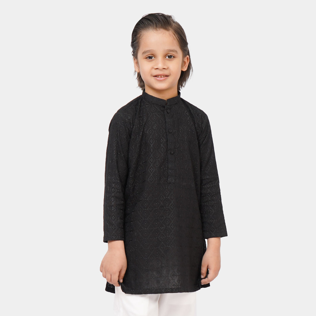 Boys Chicken Kari Kurta - BLACK