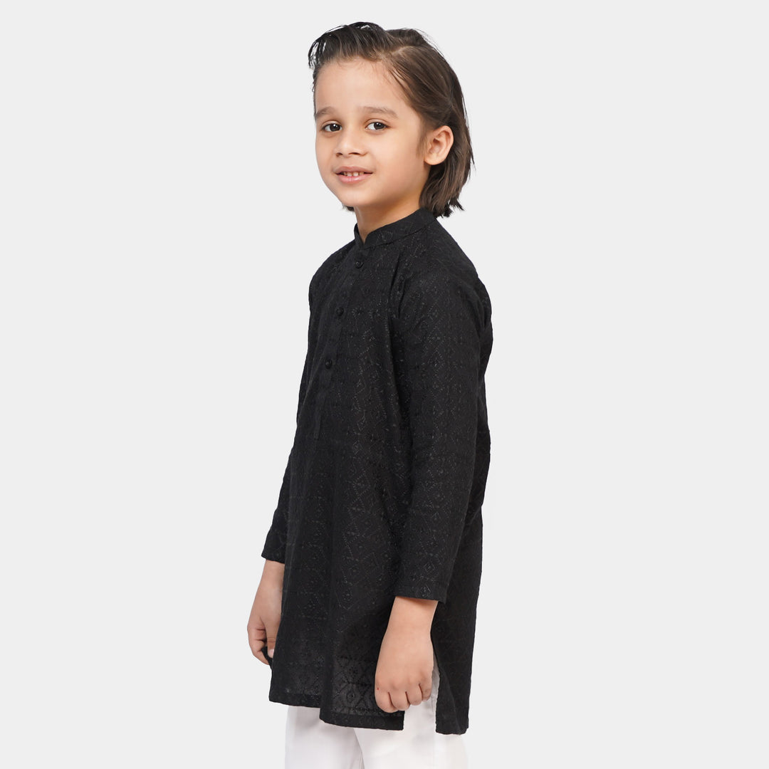 Boys Chicken Kari Kurta - BLACK