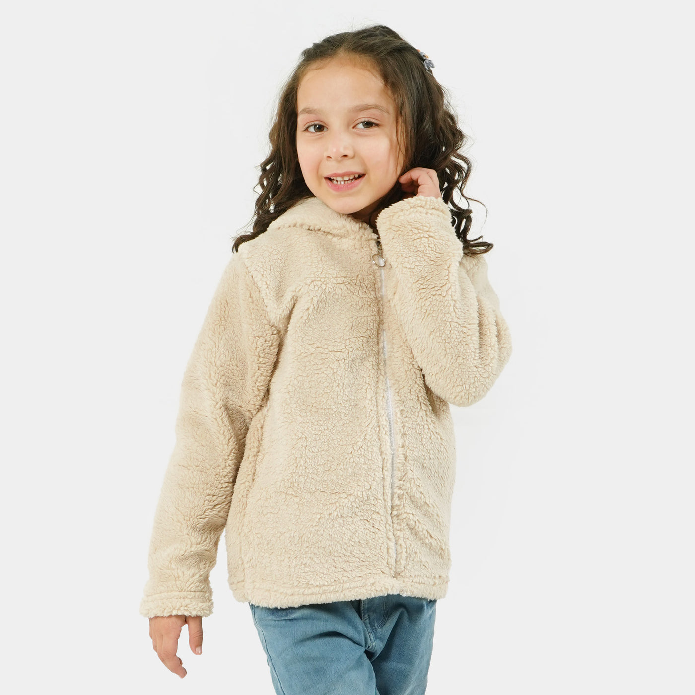 Girls Knitted Jacket Character - Off White