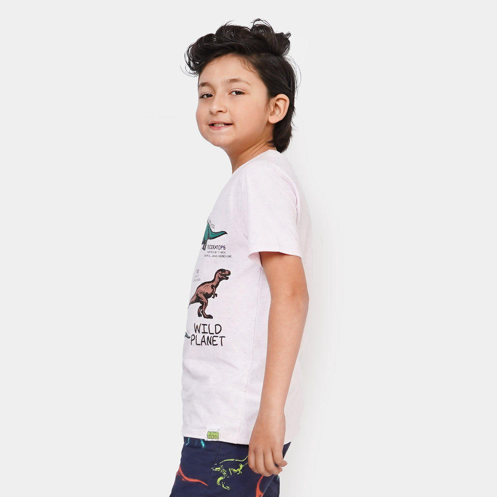 Boys Cotton T-Shirt Wild Planet - Light Pink