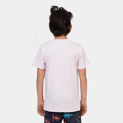 Boys Cotton T-Shirt Wild Planet - Light Pink