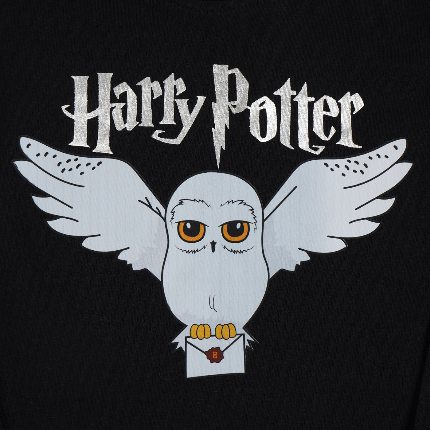 Girls T-Shirt Owl Character - Jet Black