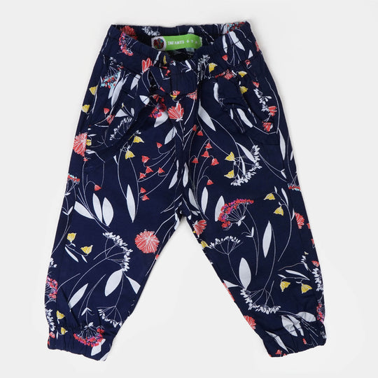 Infant Girls Cotton Pant Flora - Navy Blue
