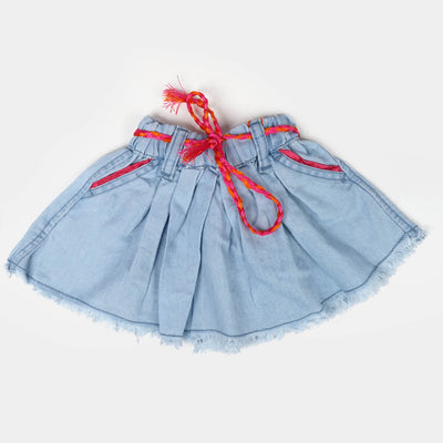Infant Girls Denim Skirt Flared  - L.Blue