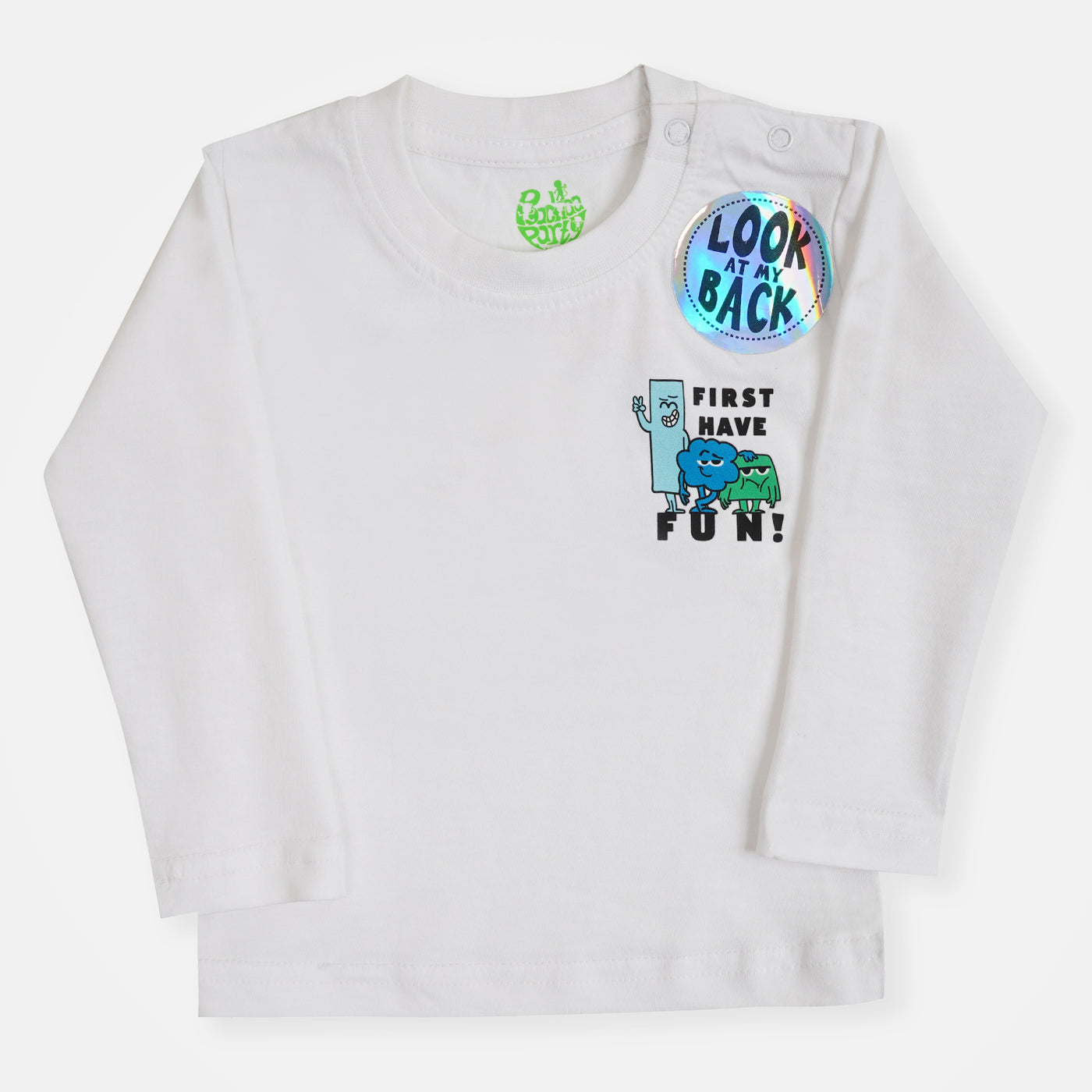 Infant Boys Round Neck T-Shirt Happiness - B White