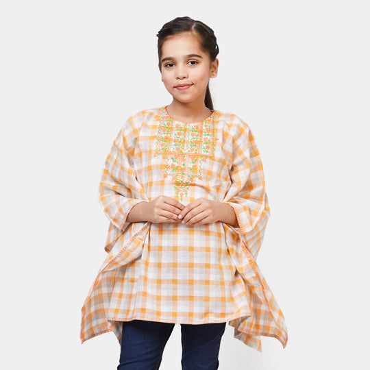 Girls Cotton Embroidered Top - Multi