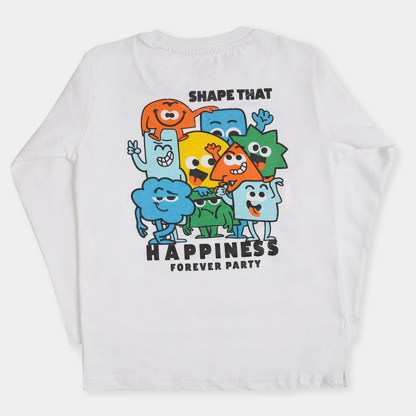 Infant Boys Round Neck T-Shirt Happiness - B White