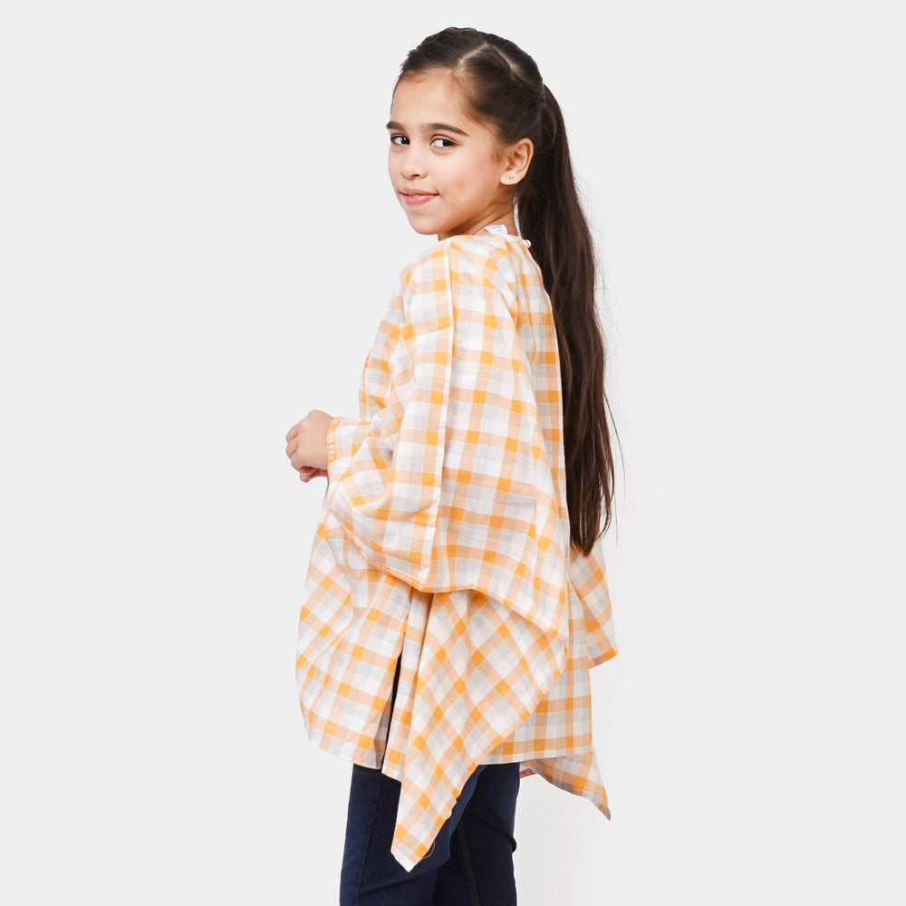 Girls Cotton Embroidered Top - Multi