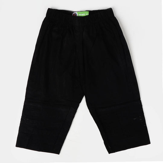 Infant Girls Cotton Straight Pant - BLACK