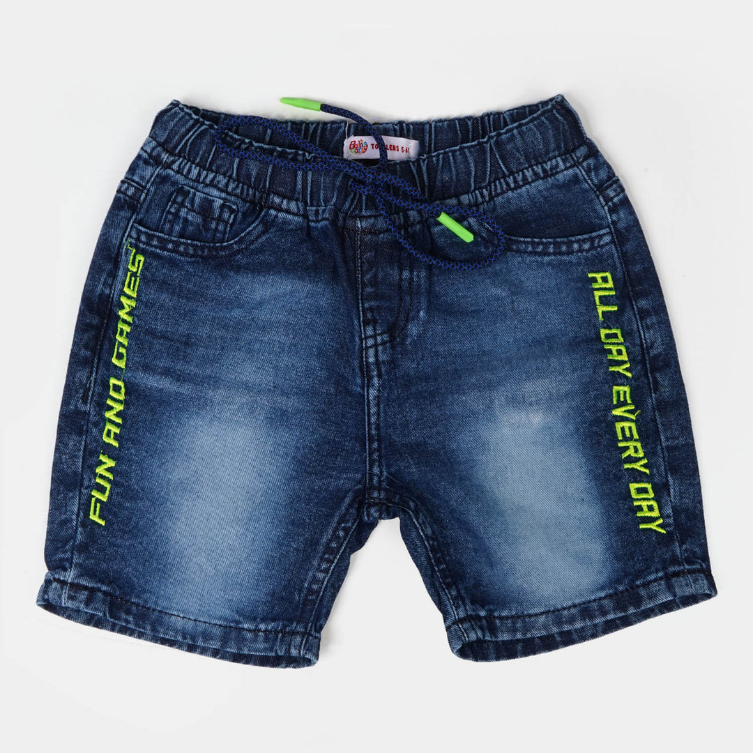 Boys Denim Short Fun & Game - Mid Blue