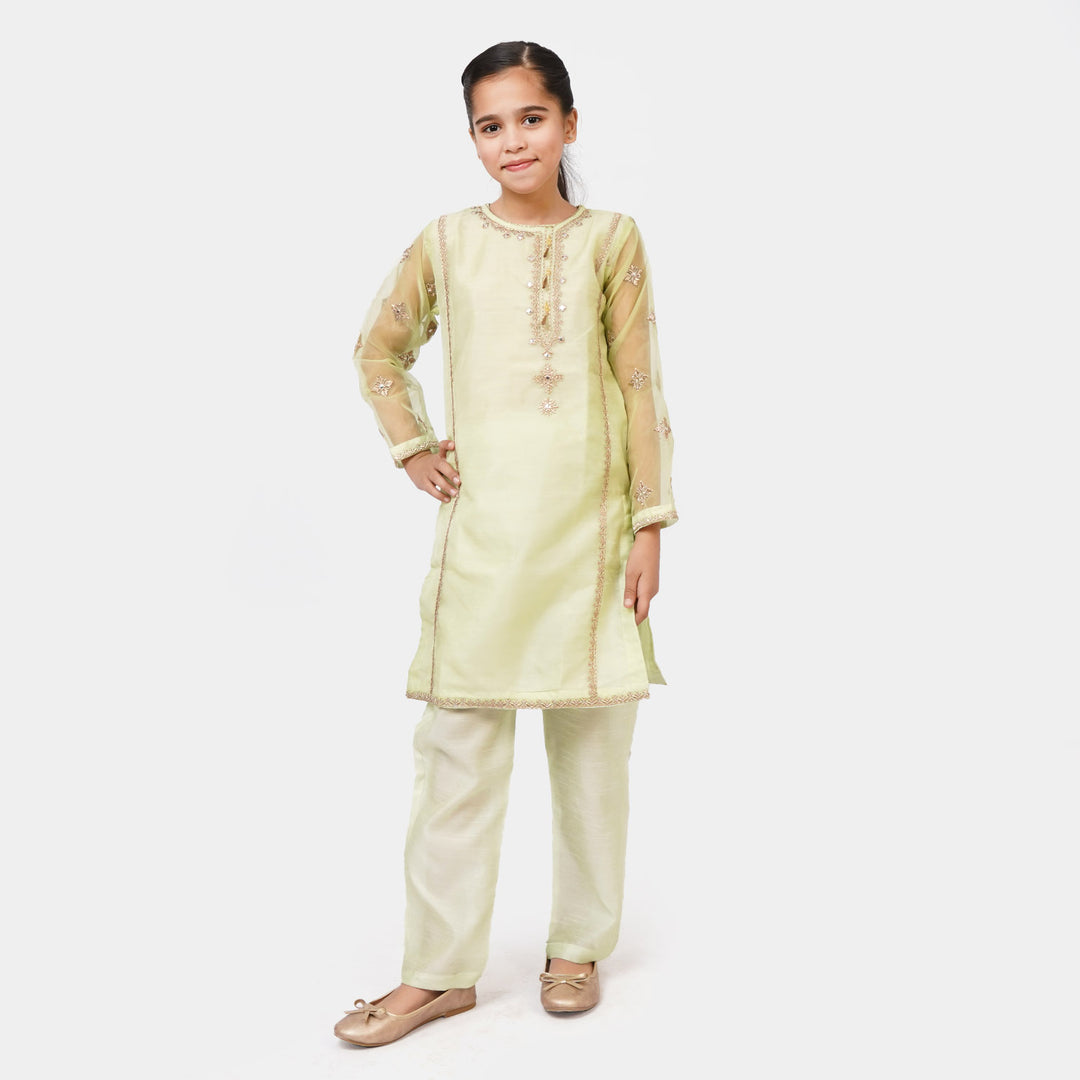 Girls 2Pcs Suit Sohan - Pista Green