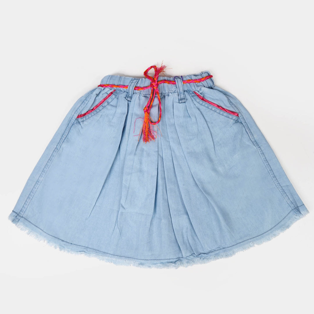 Girls Skirt Denim Flaered - LIGHT BLUE